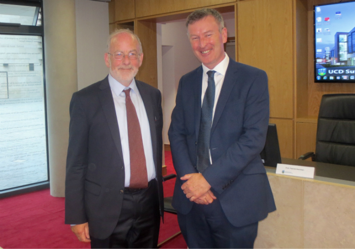 Professor Gavin Barrett, Jean Monnet Chair in European Constitutional and Economic Law and Professor Patrick Honohan, former Head of the Central Bank of Ireland.